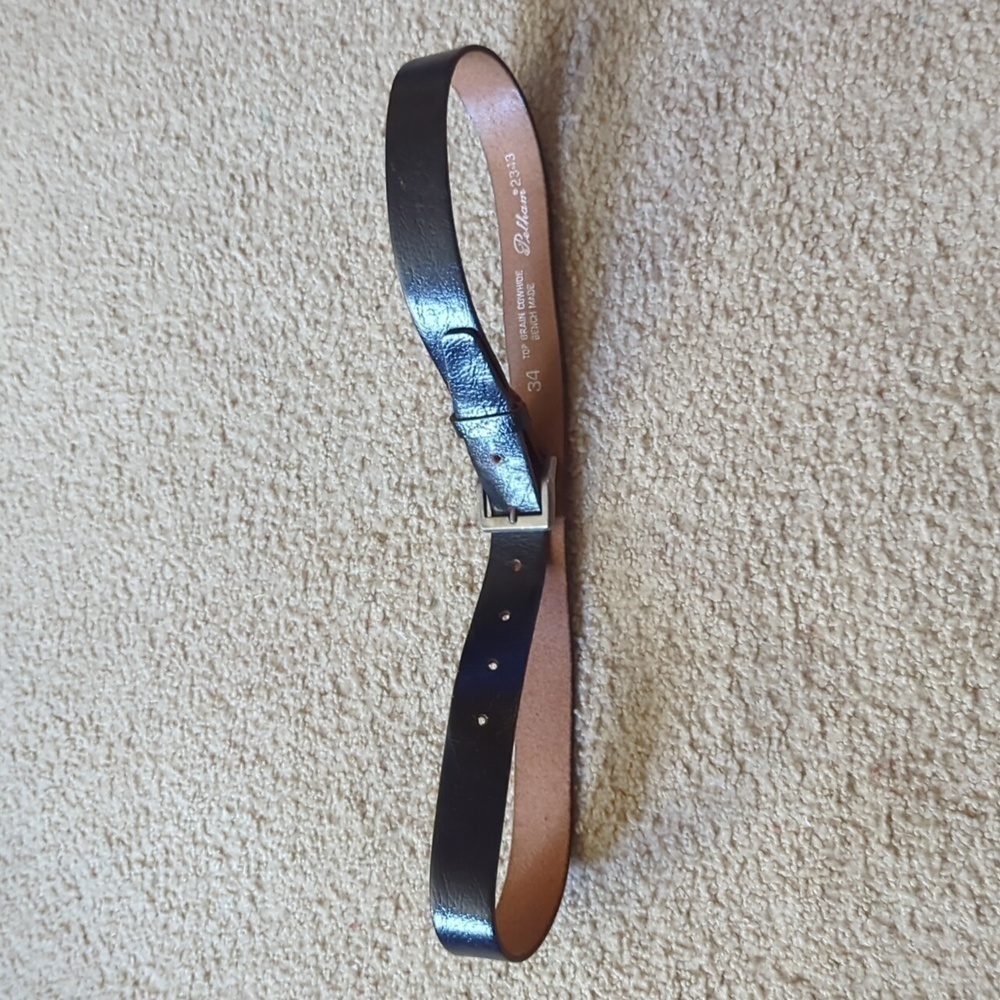 Pelham Dark Brown/ Black Top Grain Cowhide Bench Made Belt Size 34